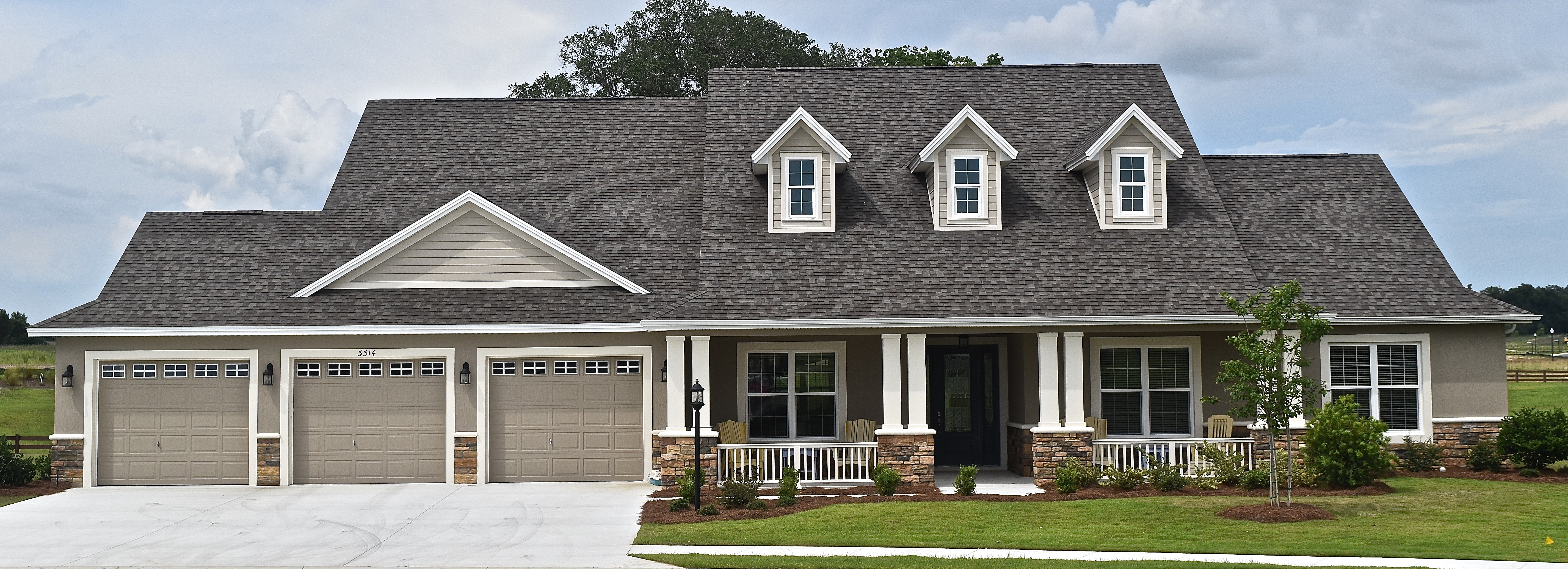 Large residential home with a new shingle roof