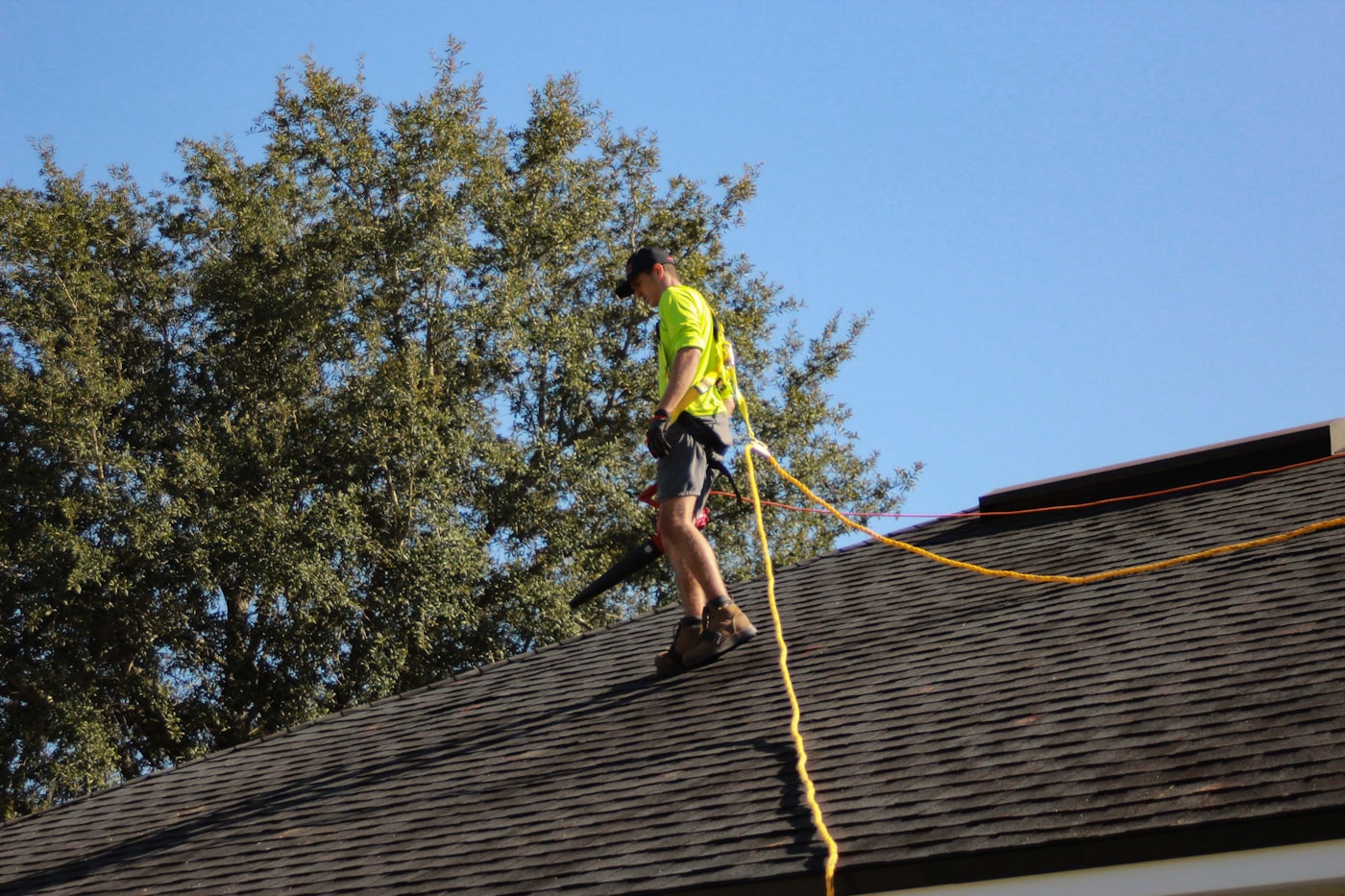 Roofing work in progress